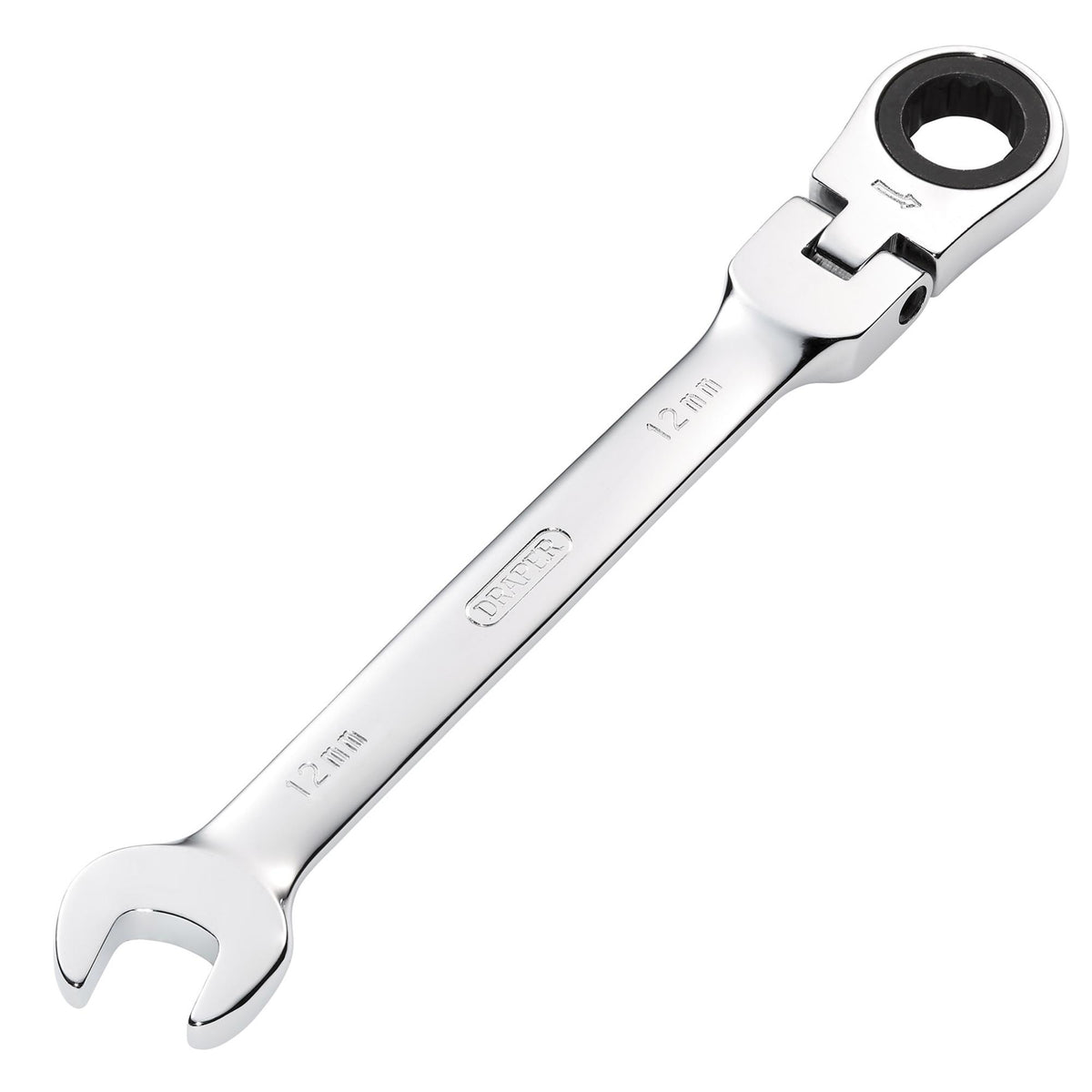 DRAPER 12mm Draper Hi-Torq ; Metric Flexible Head Ratcheting Combination Spanner: Model No.8230FMMB