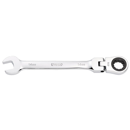 Draper HI-TORQ Metric Flexible Head Ratcheting Combination Spanner, 14mm : Model No. 8230FMMB