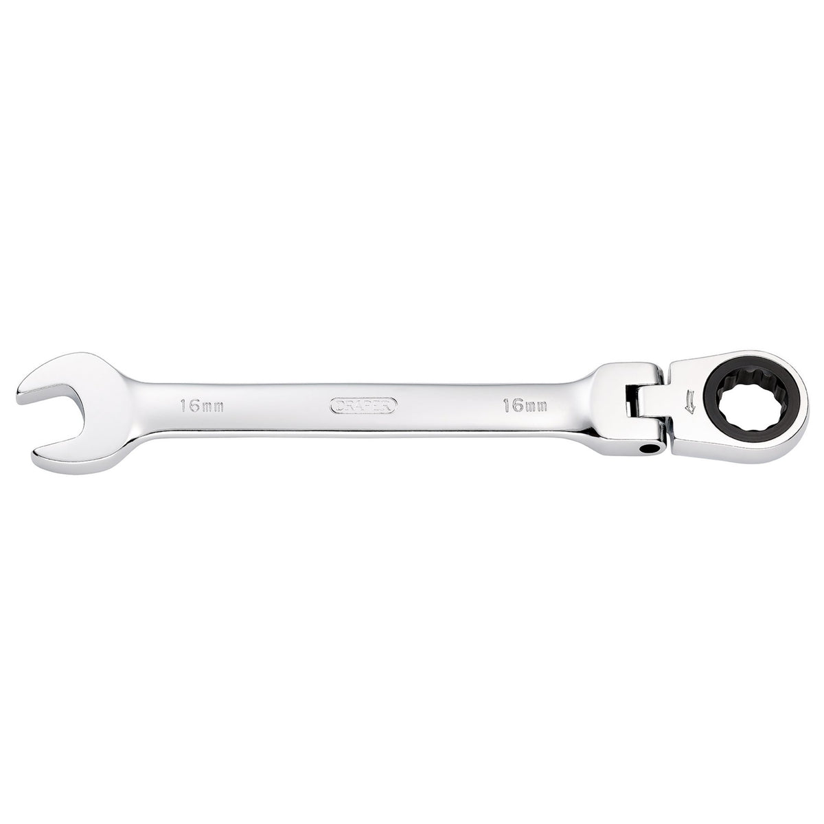 DRAPER 16mm Draper Hi-Torq ; Metric Flexible Head Ratcheting Combination Spanner: Model No.8230FMMB