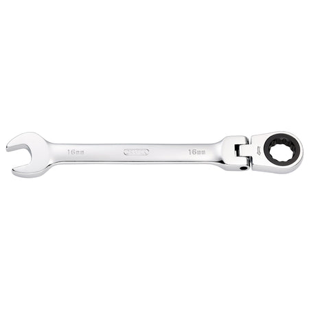 DRAPER 16mm Draper Hi-Torq ; Metric Flexible Head Ratcheting Combination Spanner: Model No.8230FMMB