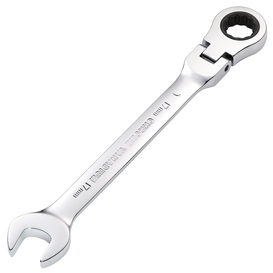 DRAPER 17mm Draper Hi-Torq ; Metric Flexible Head Ratcheting Combination Spanner: Model No.8230FMMB