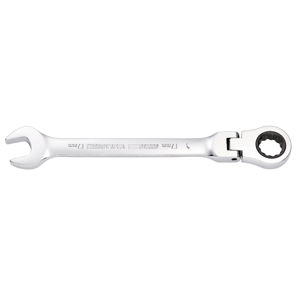 DRAPER 17mm Draper Hi-Torq ; Metric Flexible Head Ratcheting Combination Spanner: Model No.8230FMMB