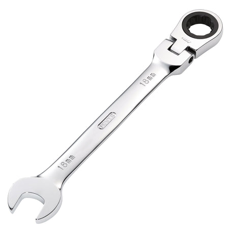 DRAPER 18mm Draper Hi-Torq ; Metric Flexible Head Ratcheting Combination Spanner: Model No.8230FMMB