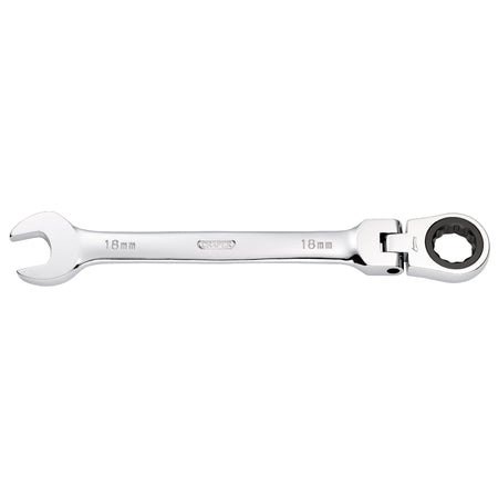DRAPER 18mm Draper Hi-Torq ; Metric Flexible Head Ratcheting Combination Spanner: Model No.8230FMMB