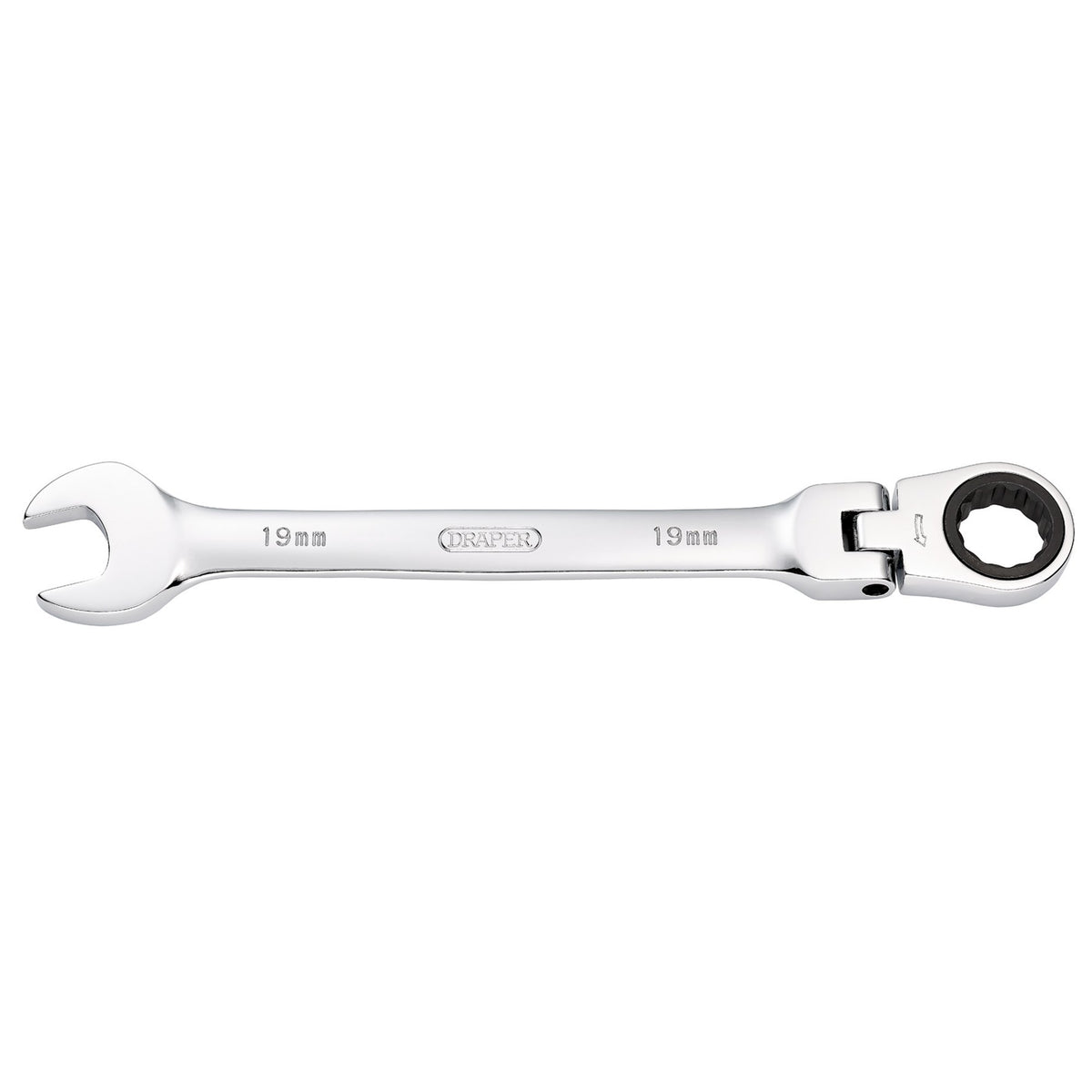 DRAPER 19mm Draper Hi-Torq ; Metric Flexible Head Ratcheting Combination Spanner: Model No.8230FMMB