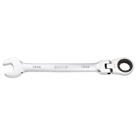 DRAPER 19mm Draper Hi-Torq ; Metric Flexible Head Ratcheting Combination Spanner: Model No.8230FMMB