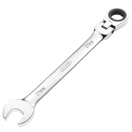 DRAPER 21mm Draper Hi-Torq ; Metric Flexible Head Ratcheting Combination Spanner: Model No.8230FMMB