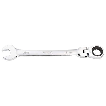DRAPER 21mm Draper Hi-Torq ; Metric Flexible Head Ratcheting Combination Spanner: Model No.8230FMMB