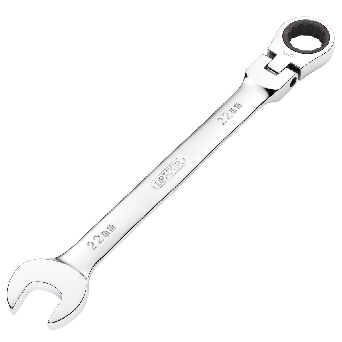 DRAPER 22mm Draper Hi-Torq ; Metric Flexible Head Ratcheting Combination Spanner: Model No.8230FMMB