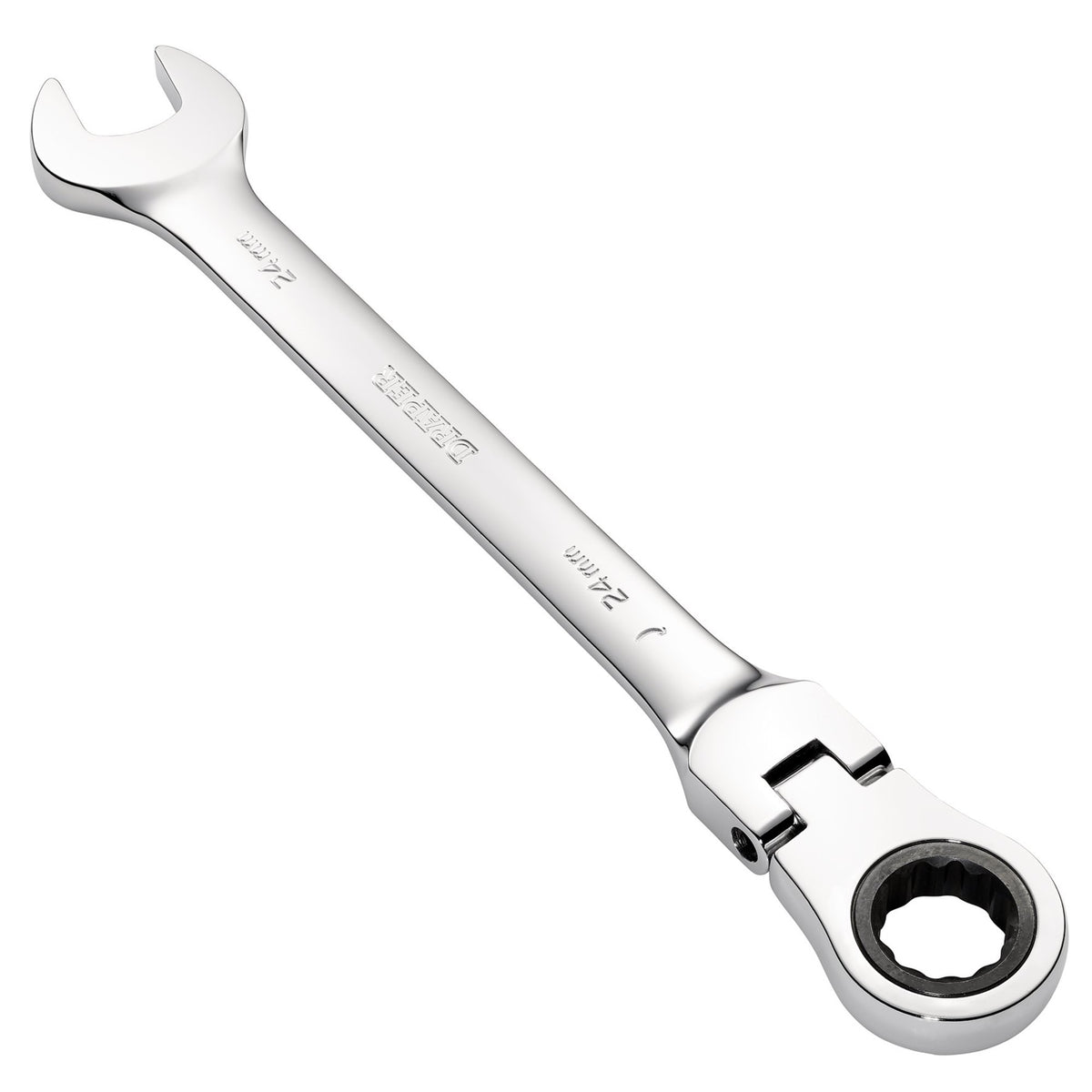 DRAPER 24mm Draper Hi-Torq ; Metric Flexible Head Ratcheting Combination Spanner: Model No.8230FMMB