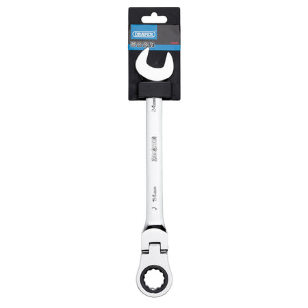 DRAPER 24mm Draper Hi-Torq ; Metric Flexible Head Ratcheting Combination Spanner: Model No.8230FMMB