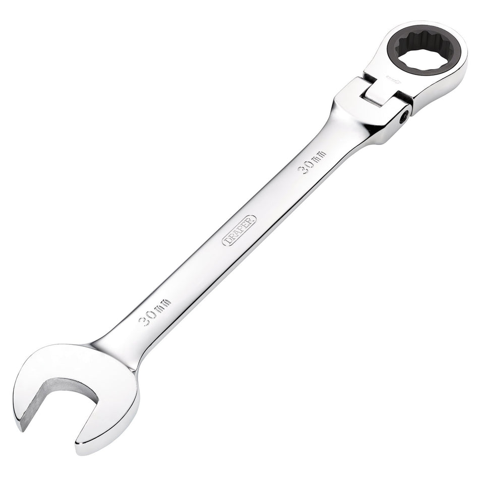 DRAPER 30mm Draper Hi-Torq ; Metric Flexible Head Ratcheting Combination Spanner: Model No.8230FMMB