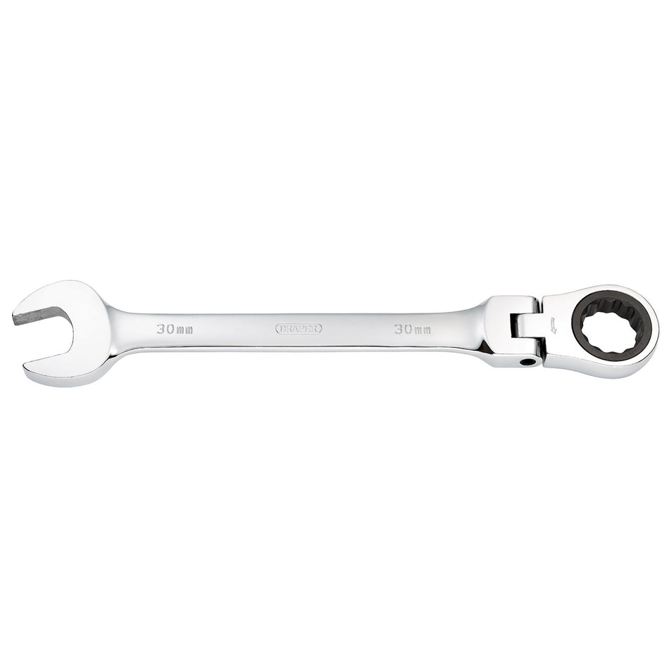 DRAPER 30mm Draper Hi-Torq ; Metric Flexible Head Ratcheting Combination Spanner: Model No.8230FMMB