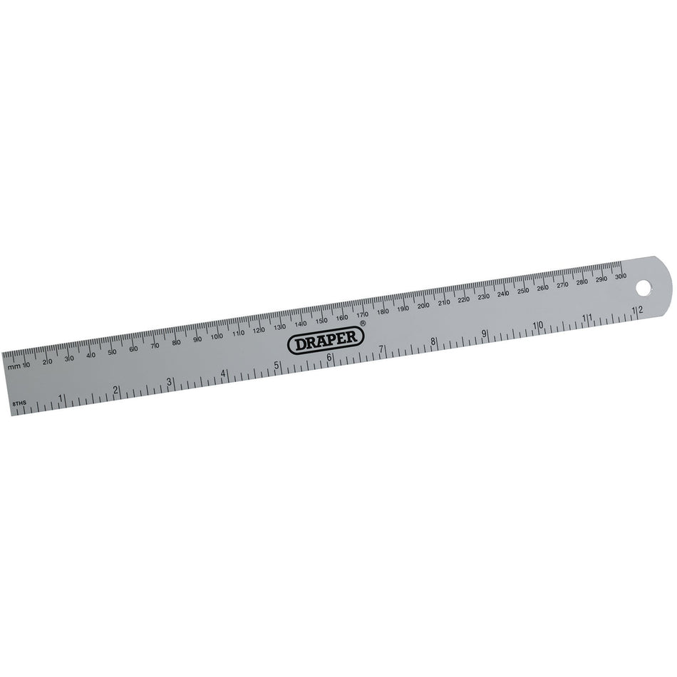 DRAPER 300mm/12in. Aluminium Rule: Model No.D19