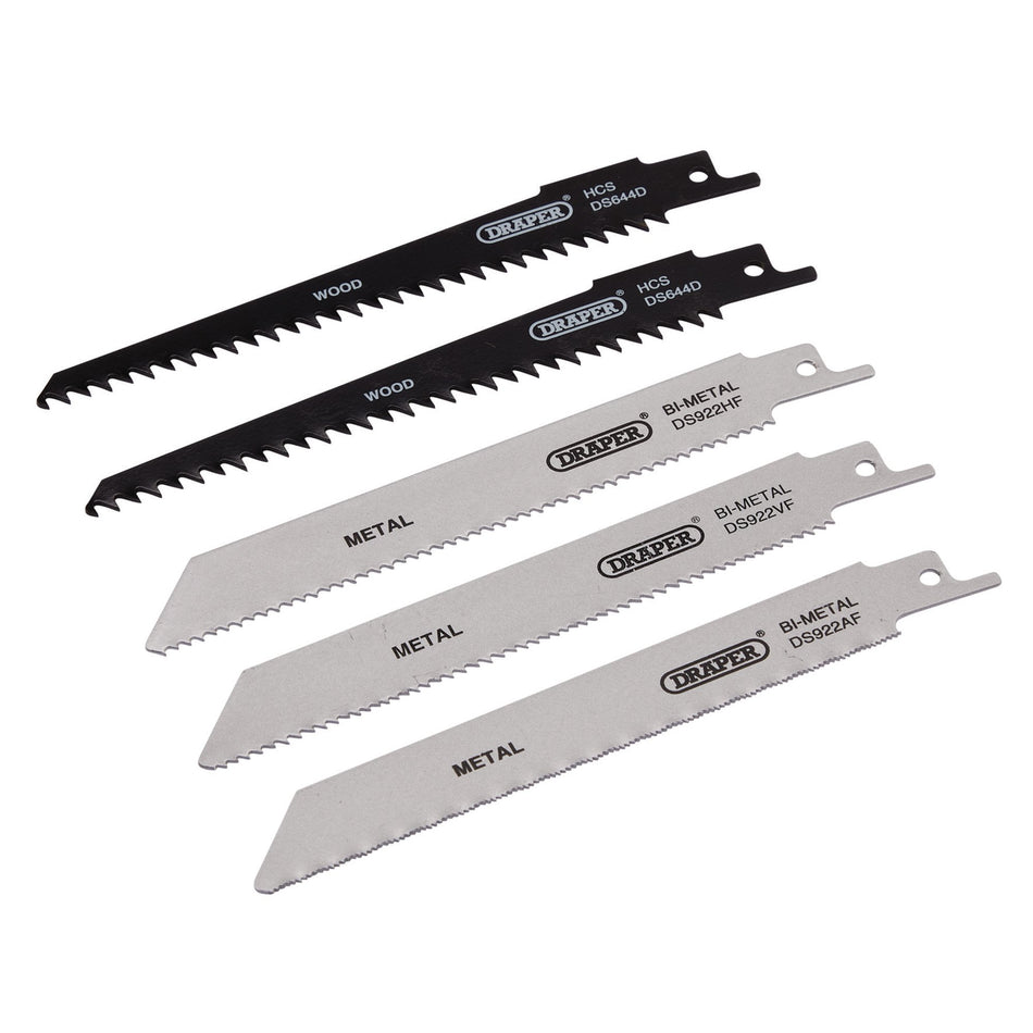 Assorted Reciprocating Saw Blades for Multi-Purpose Cutting, 150mm (Pack of 5): Model No. RSBCOM5