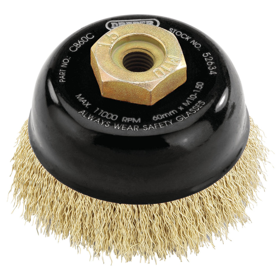 DRAPER Expert 60mm x M10 Crimped Wire Cup Brush: Model No.CB60C