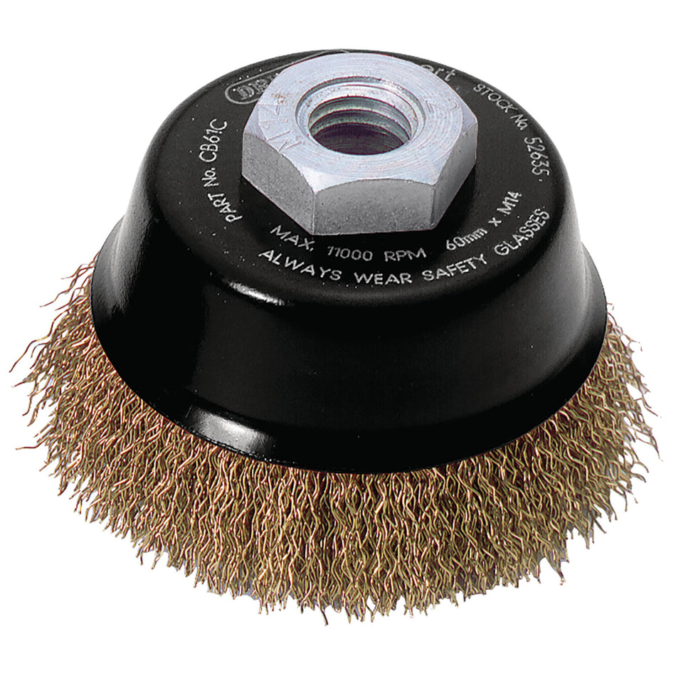 DRAPER Expert 60mm x M14 Crimped Wire Cup Brush: Model No.CB61C