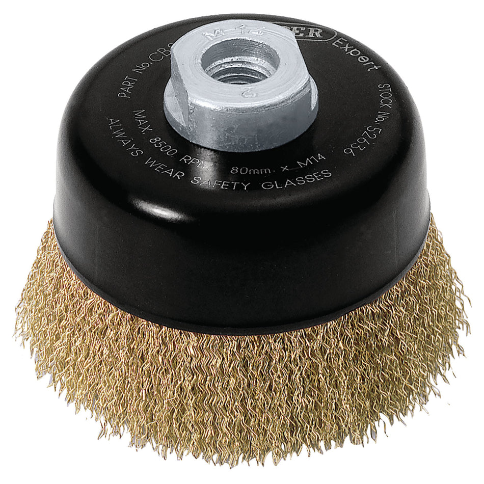 DRAPER Expert 80mm x M14 Crimped Wire Cup Brush: Model No.CB80C