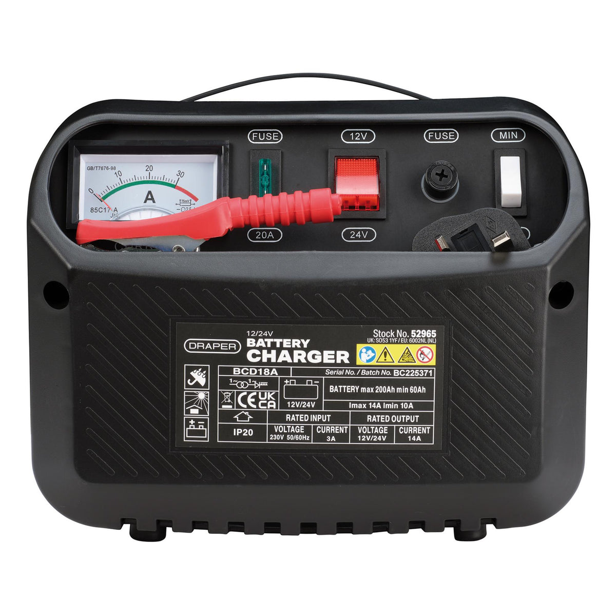 Draper 12/24V 10-14A Battery Charger Model No. BCD18A