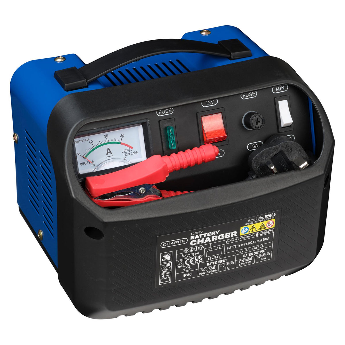 Draper 12/24V 10-14A Battery Charger Model No. BCD18A