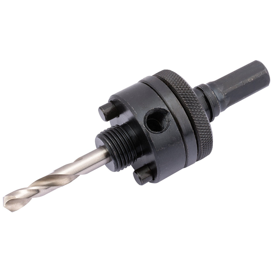 DRAPER Expert 7/16in. Hexagonal Holesaw Arbor with HSS Pilot Drill and Quick Release for Holesaws 32mm - 150mm: Model No.HSA2