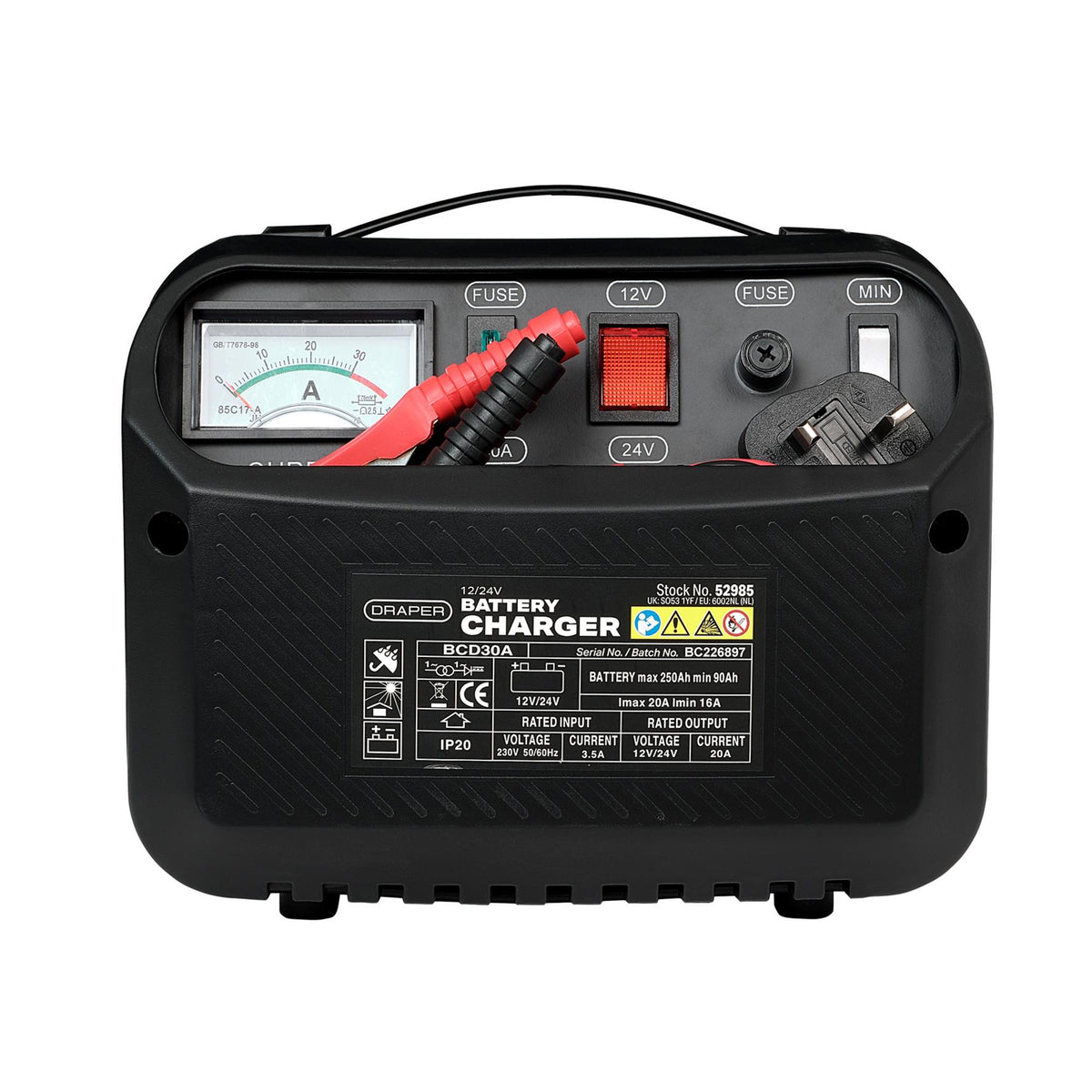 Draper 12/24V 16-20A Battery Charger Model No. BCD30A