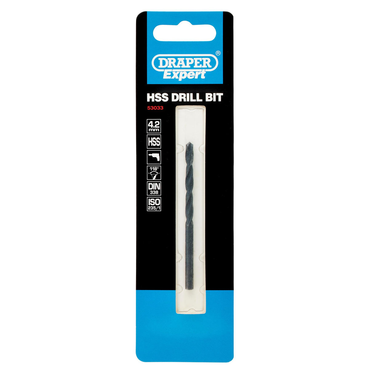 DRAPER Expert 4.2mm HSS Twist Drill for 5 x 0.8 Taps: Model No.H29MPTS/B
