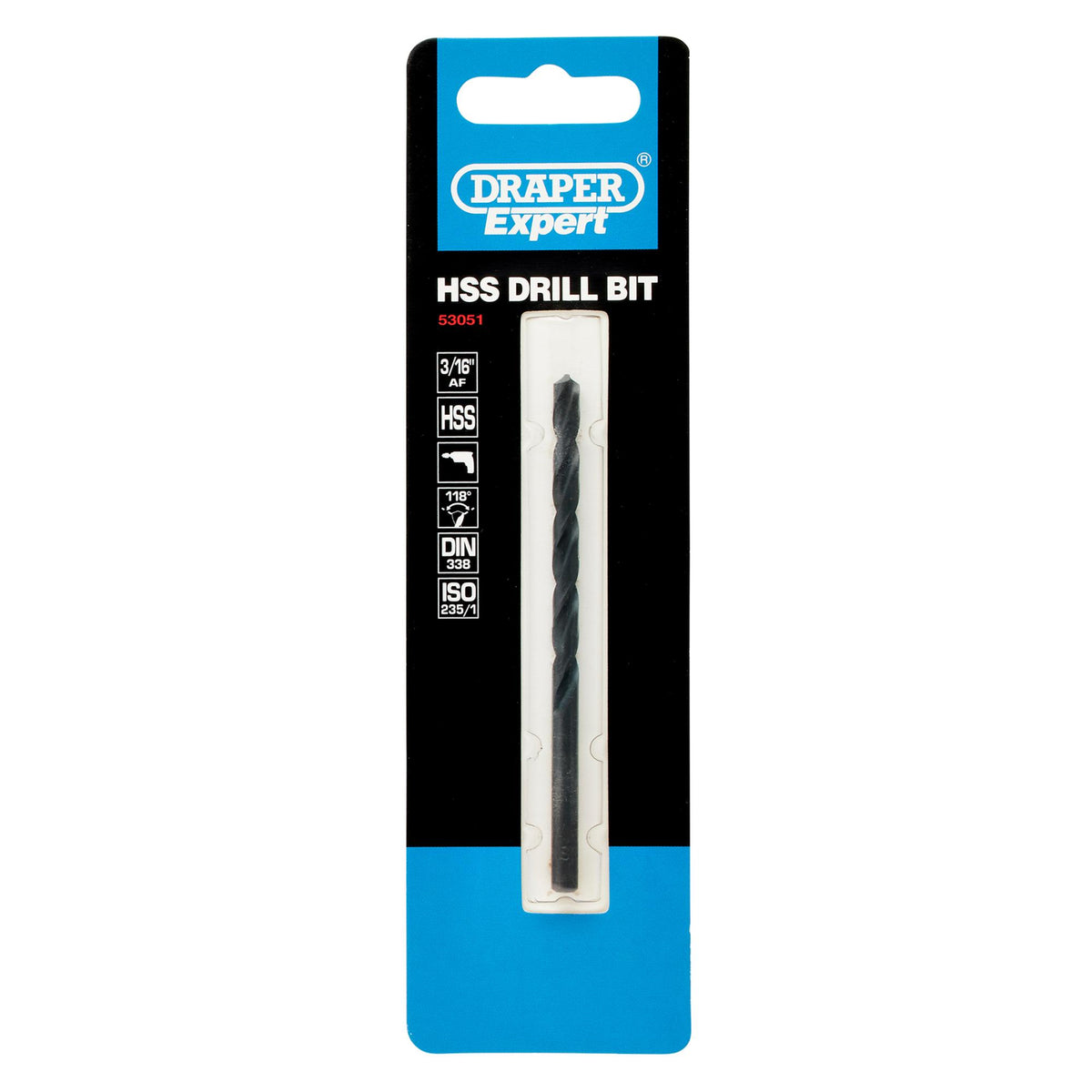 DRAPER Expert 2 x 3/16in. HSS Drill: Model No.H29PS/B