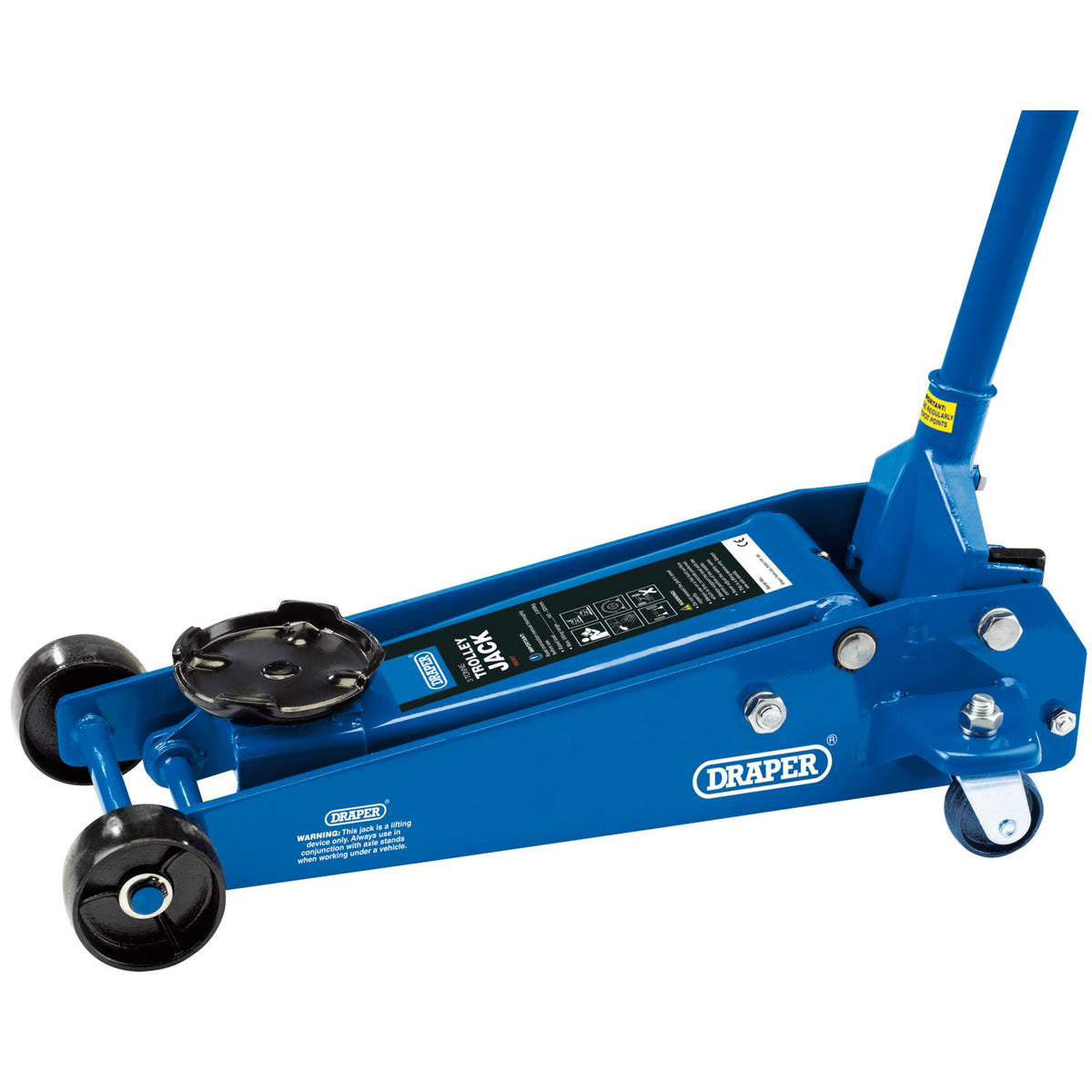 DRAPER Heavy Duty Trolley Jack (3 Tonne): Model No.TJ3HD/B