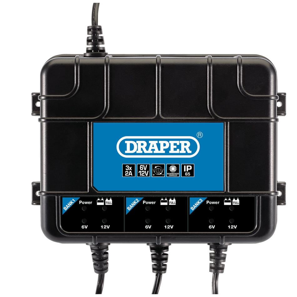 Draper 6V/12V 3 Bank Charger Station Model No. BCPB32