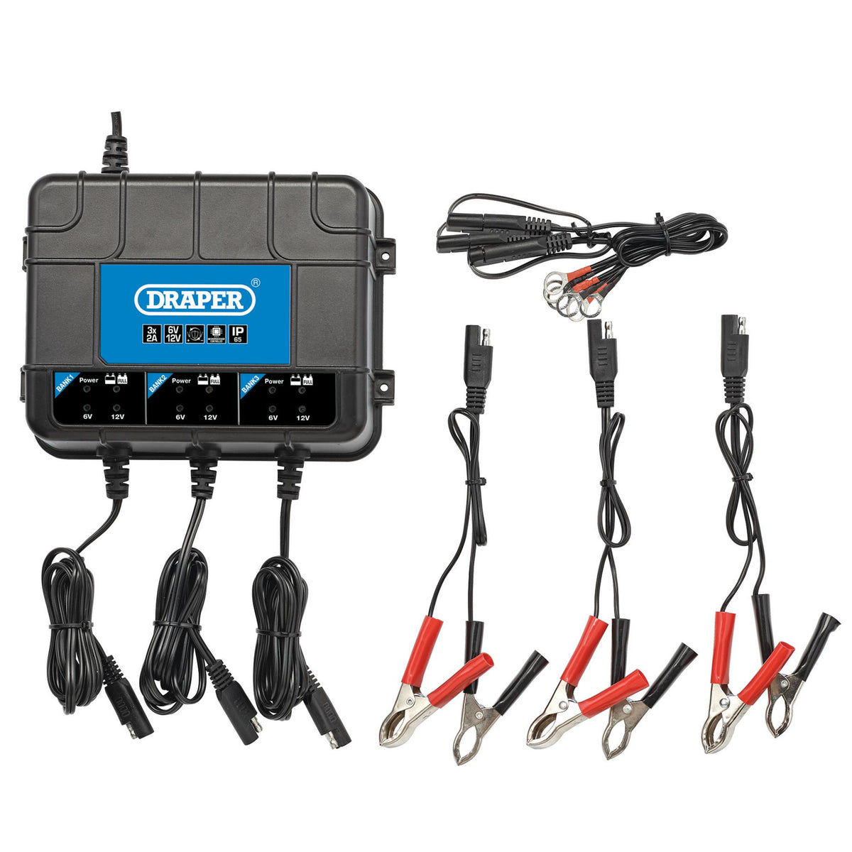 Draper 6V/12V 3 Bank Charger Station Model No. BCPB32