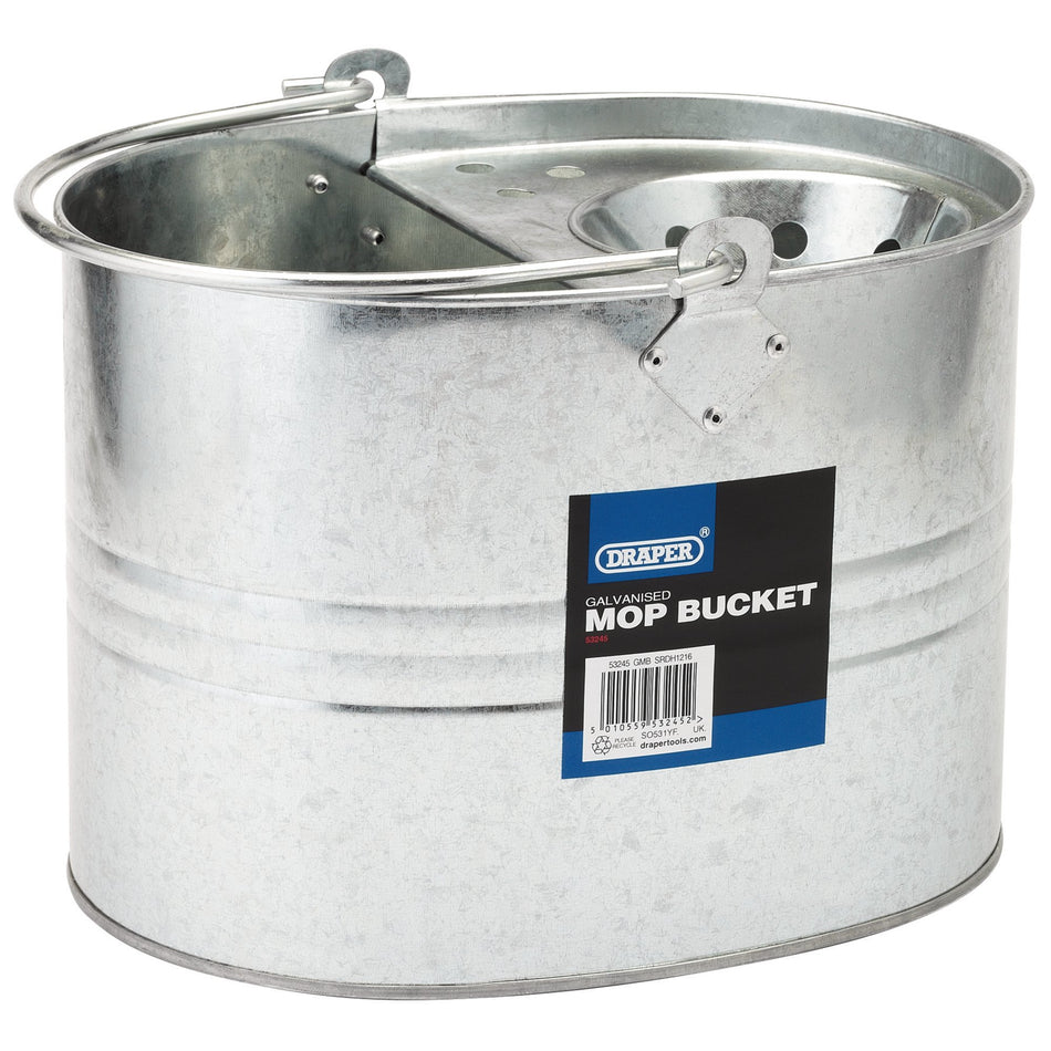 DRAPER 9L Galvanised Mop Bucket: Model No. GMB