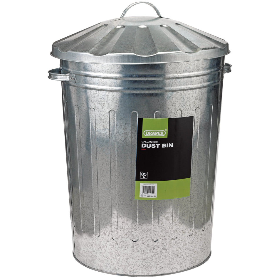 DRAPER Galvanised Dust Bin (85L): Model No. GB85