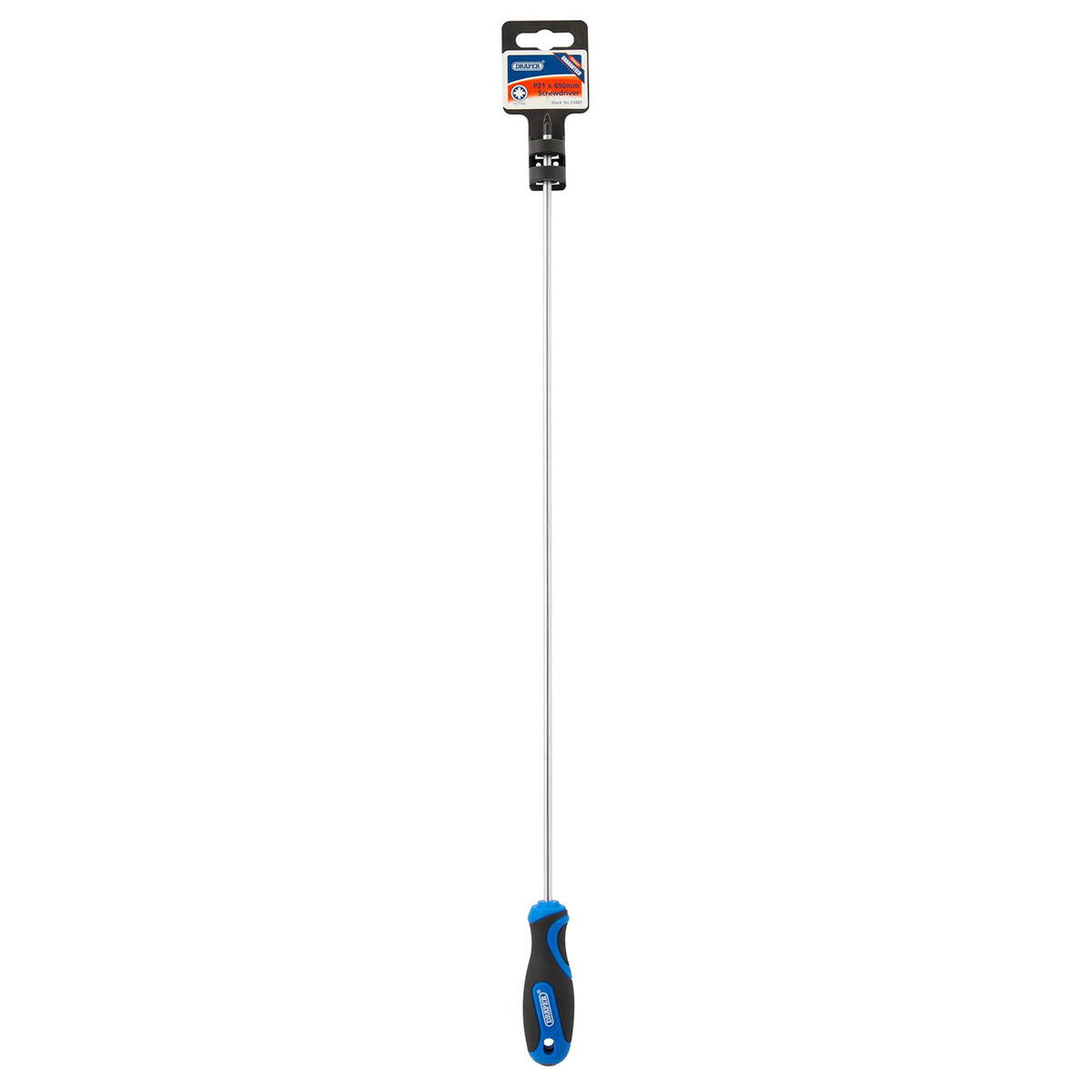 DRAPER No.1 x 450mm PZ Type Screwdriver with Soft Grip Handles: Model No.865PZ/L