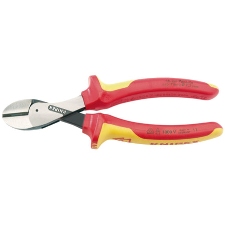 Knipex VDE Fully Insulated 'X Cut' High Leverage Diagonal Side Cutters : Model No.73 08 160UKSBE