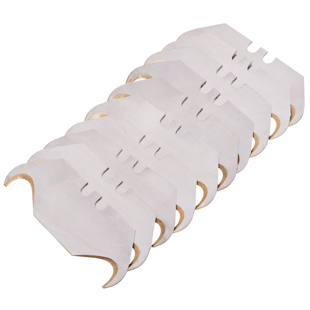DRAPER Expert Pack of 10 'Premium Gold' Two Notch Hooked Trimming Knife Blades: Model No.TKPG/10H