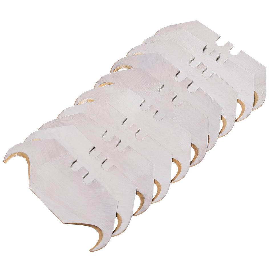 DRAPER Expert Pack of 10 'Premium Gold' Two Notch Hooked Trimming Knife Blades: Model No.TKPG/10H