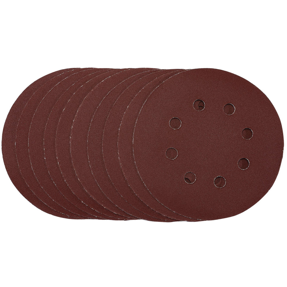 Sanding Discs, 125mm, Hook & Loop, 240 Grit, (Pack of 10): Model No. SDHAL125