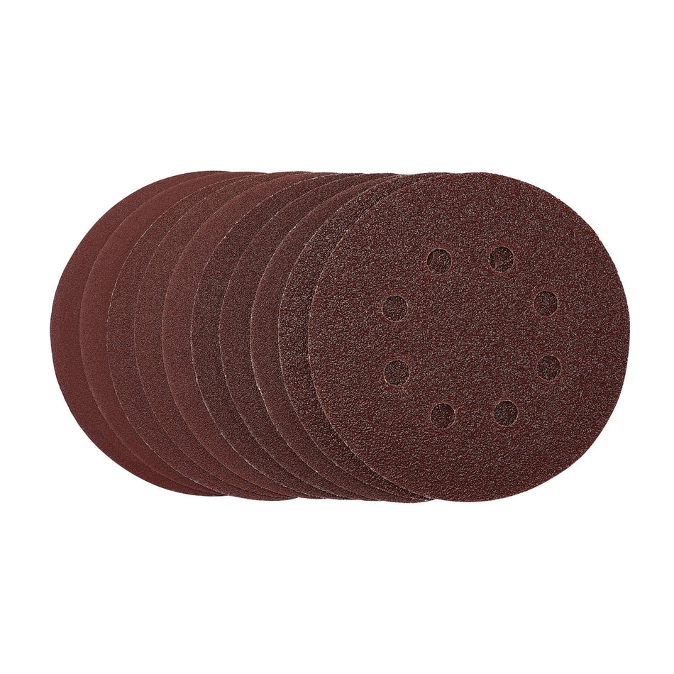 Sanding Discs, 125mm, Hook & Loop, Assorted Grit, (Pack of 10): Model No. SDHAL125