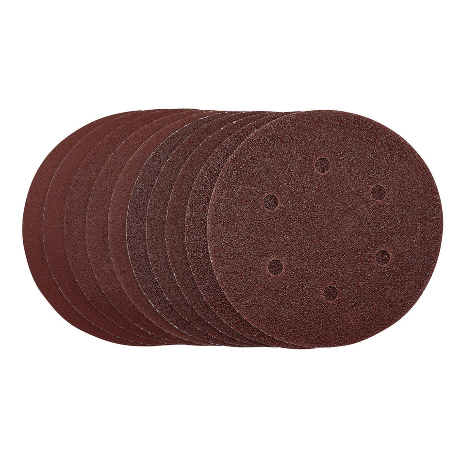 Sanding Discs, 150mm, Hook & Loop, Assorted Grit, (Pack of 10): Model No. SDHAL150