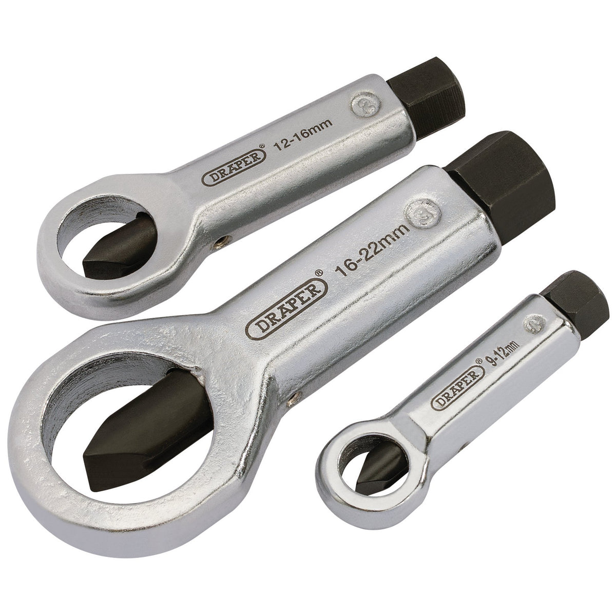 DRAPER 9mm - 22mm Capacity 3 Piece Nut Splitter Set: Model No.NC922
