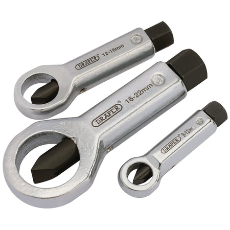DRAPER 9mm - 22mm Capacity 3 Piece Nut Splitter Set: Model No.NC922