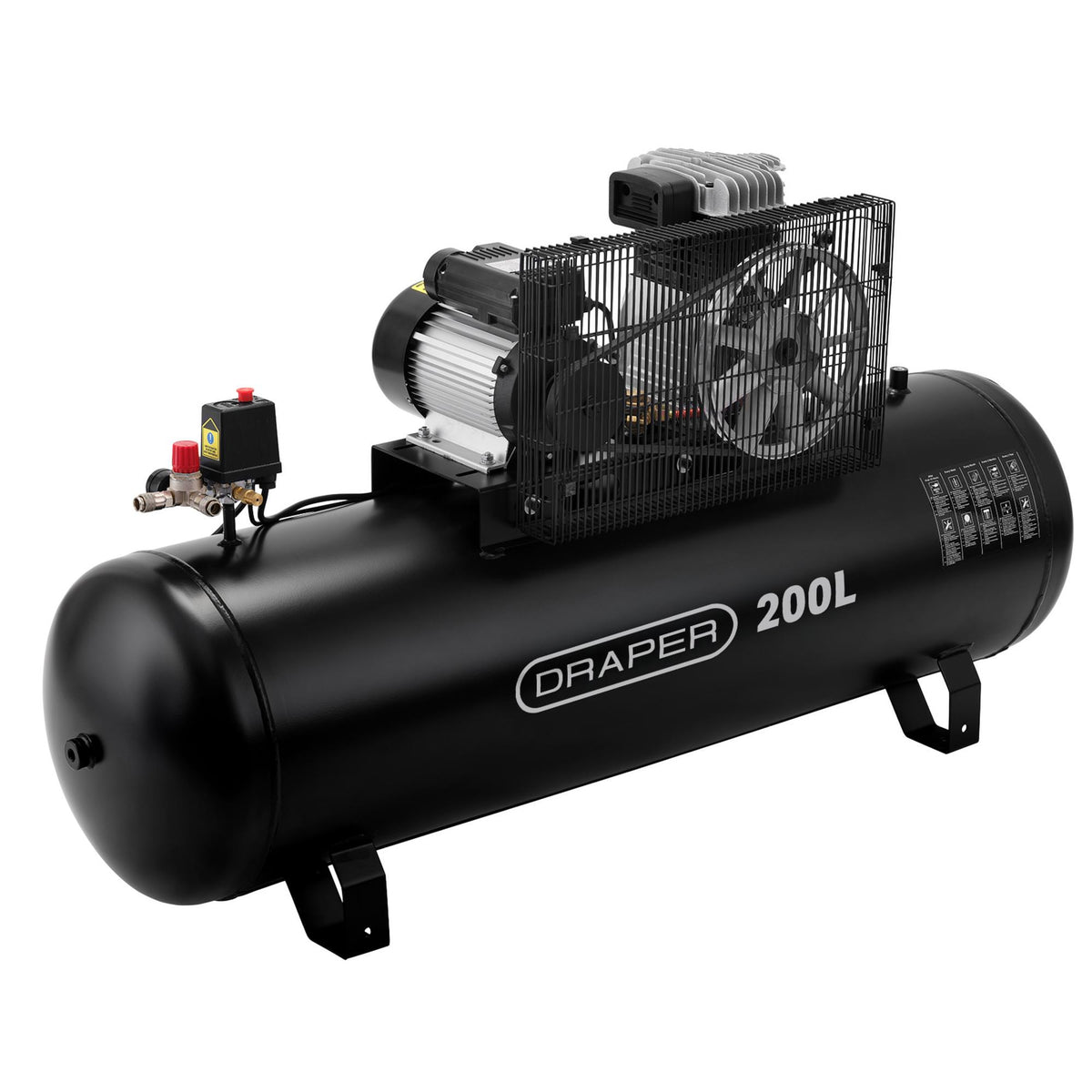 200L Belt-Driven Air Compressor without wheels, 2.2kW/3hp : Model No. DA200/369S