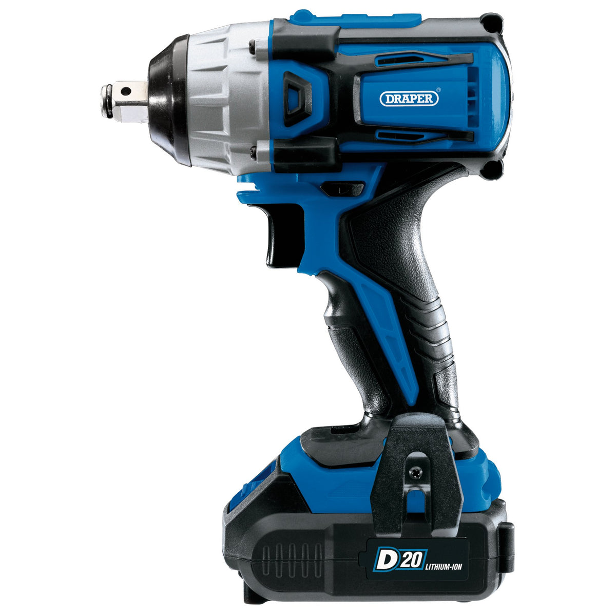 D20 20V Brushless 1/2" Mid-Torque Impact Wrench with 2 x 2Ah Batteries and Charger (250Nm): Model No. D20IW250SET