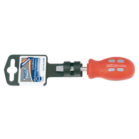 DRAPER Expert 6mm x 38mm Plain Slot Flared Tip Mechanics Screwdriver (Display Packed): Model No.870