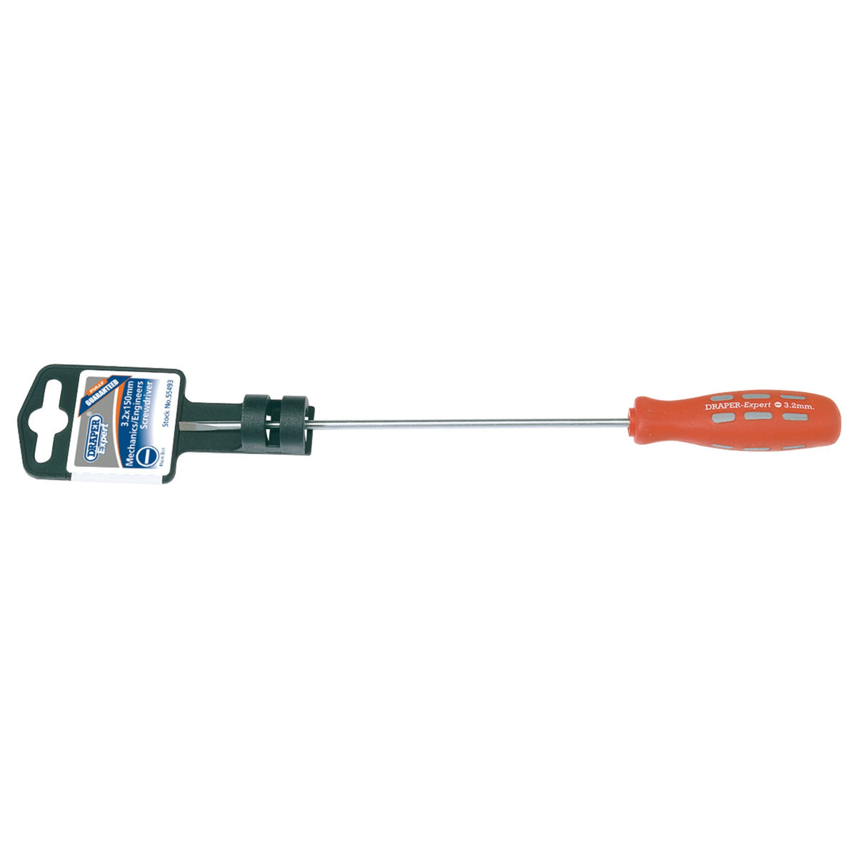 DRAPER Expert 3.2mm x 150mm Plain Slot Parallel Tip Mechanics Screwdriver (Display Packed): Model No.870/1