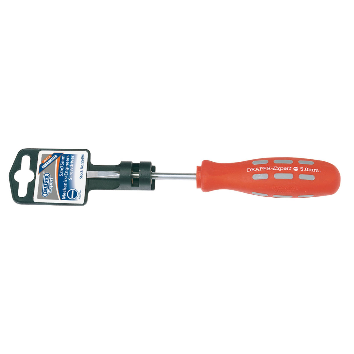 DRAPER Expert 5mm x 75mm Plain Slot Parallel Tip Mechanics Screwdriver (Display Packed): Model No.870/1