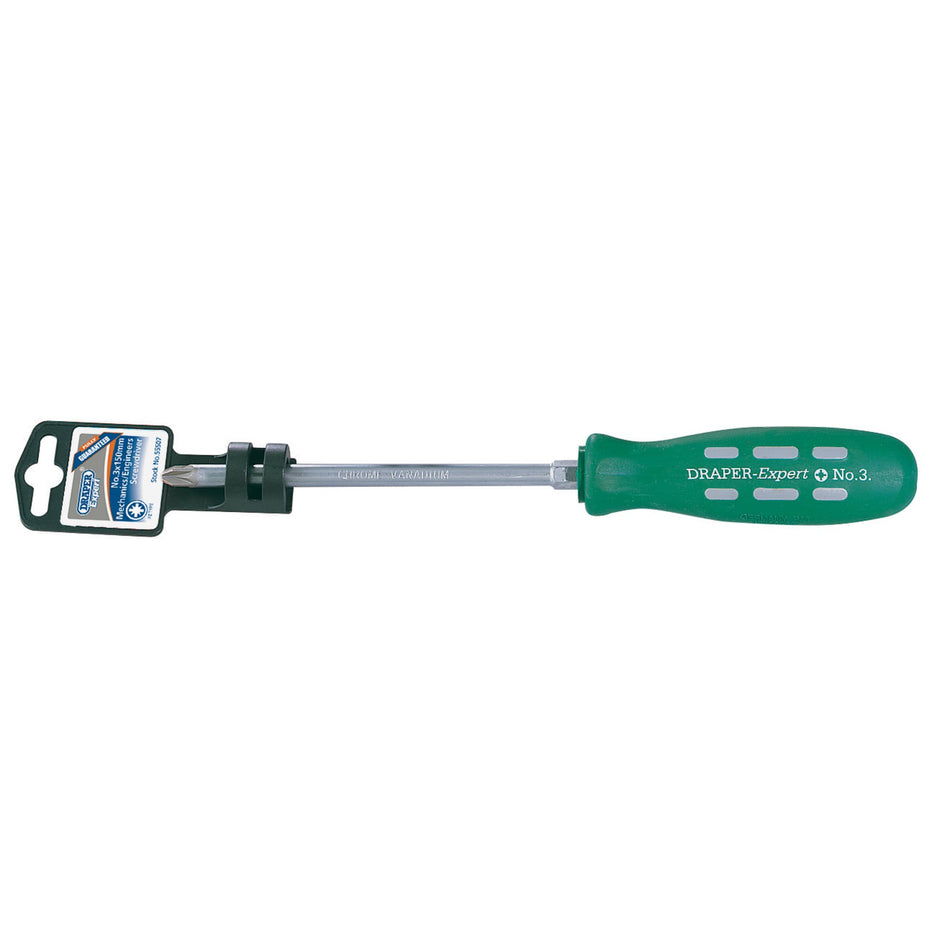 DRAPER Expert No 3 x 150mm PZ Type Mechanics Screwdriver (Display Packed): Model No.870PZ