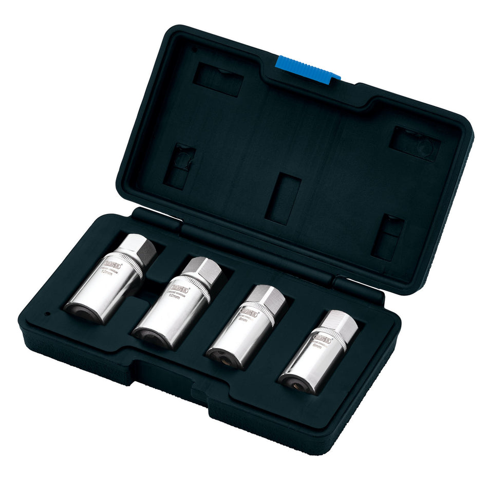 DRAPER 1/2in. Square Drive 4 Piece Stud Extractor Set: Model No.SES