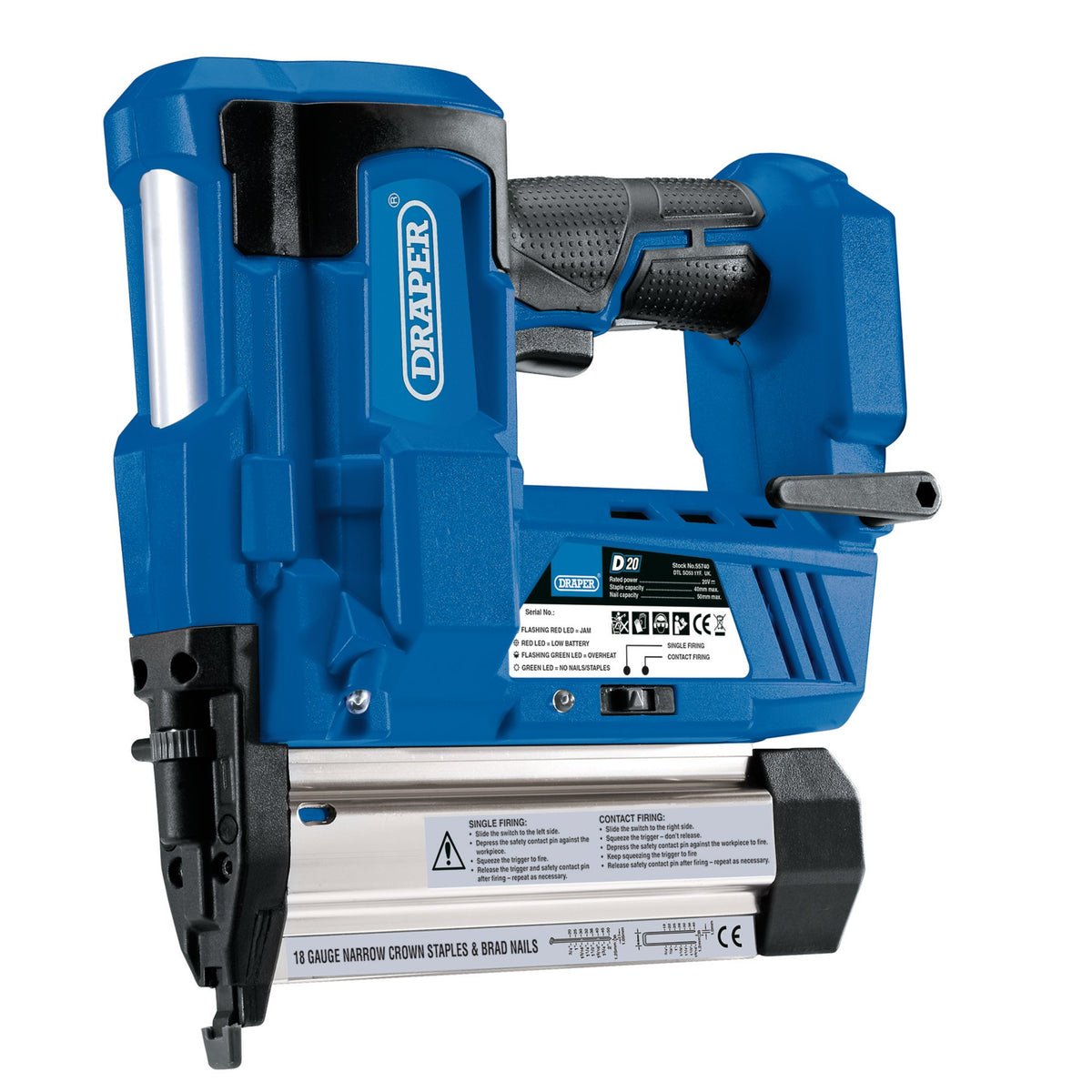 D20 20V Nailer/Staplier - Bare: Model No. D20NS
